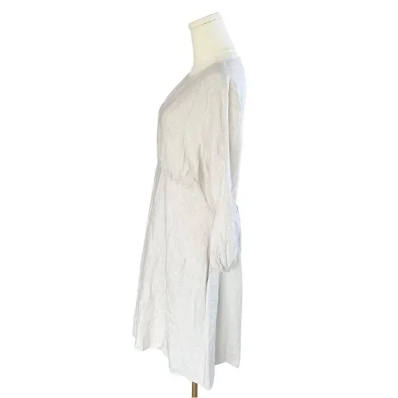 Banana Republic Linen Open Back Balloon Sleeve Mini 2024Dress Oatmeal  Size 12